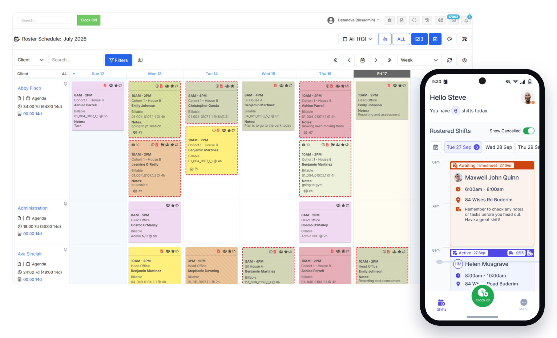 Flowlogic dashboard desktop and mobile app view
